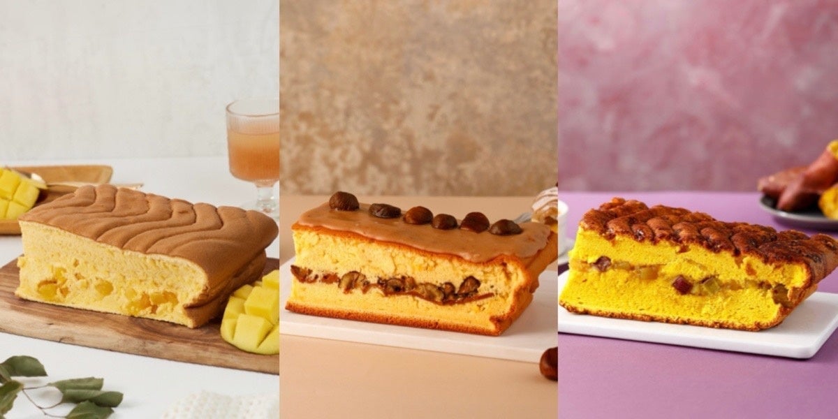 Revival relay in progress: Mango Castella (August 1–), Whole Chestnut Mont Blanc Castella (August 15–), Honey Sweet Potato Brulee Castella (October 1–)