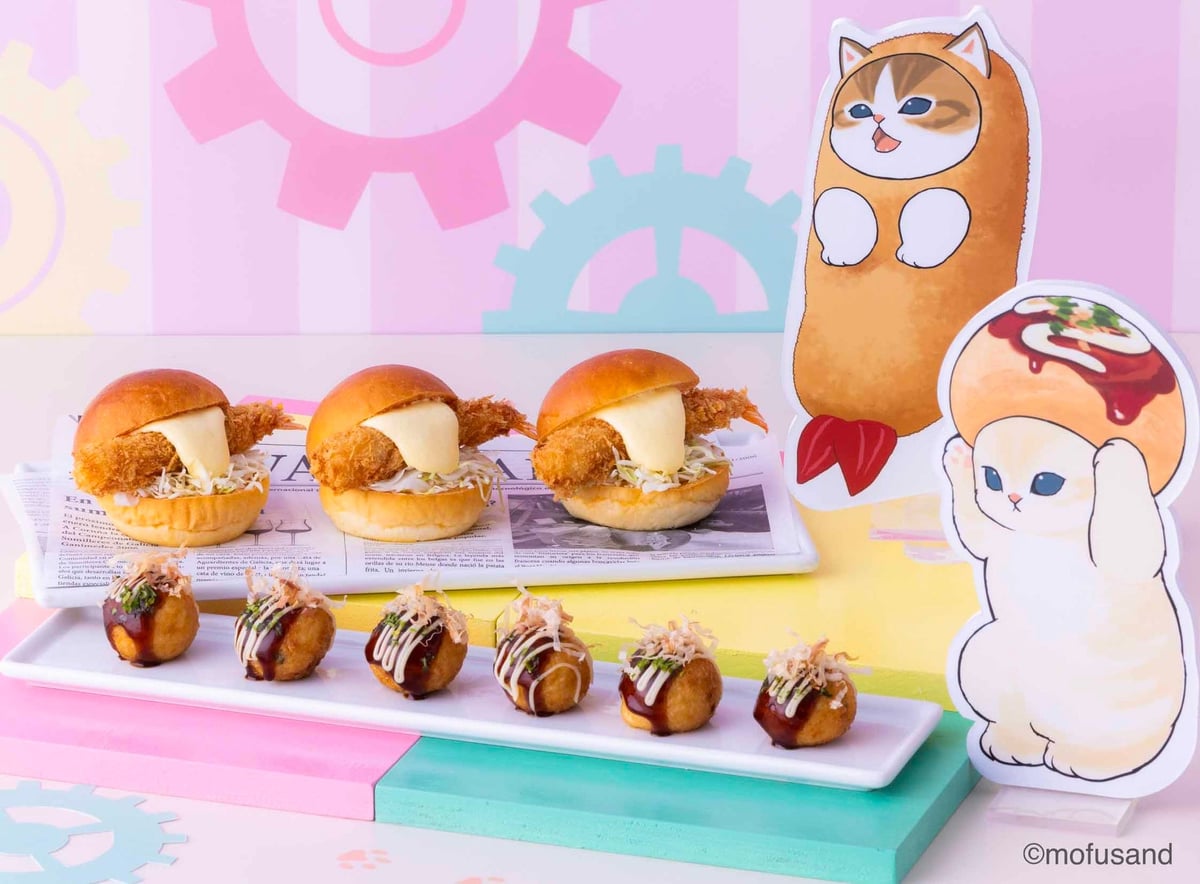 Ebi Nyan's Burger (top) and Takoyaki Nyan's Takoyaki (bottom)