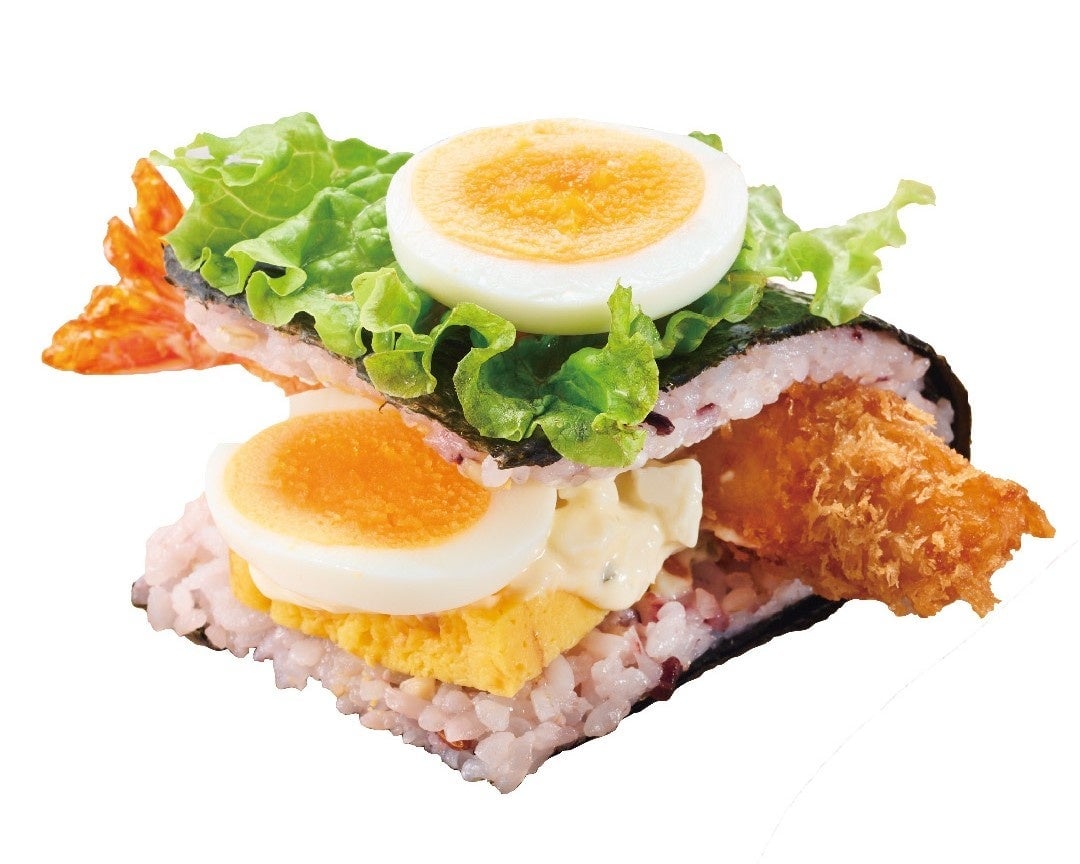 One Hand BENTO Shrimp Fry (with W Egg) — ¥980 (tax included)