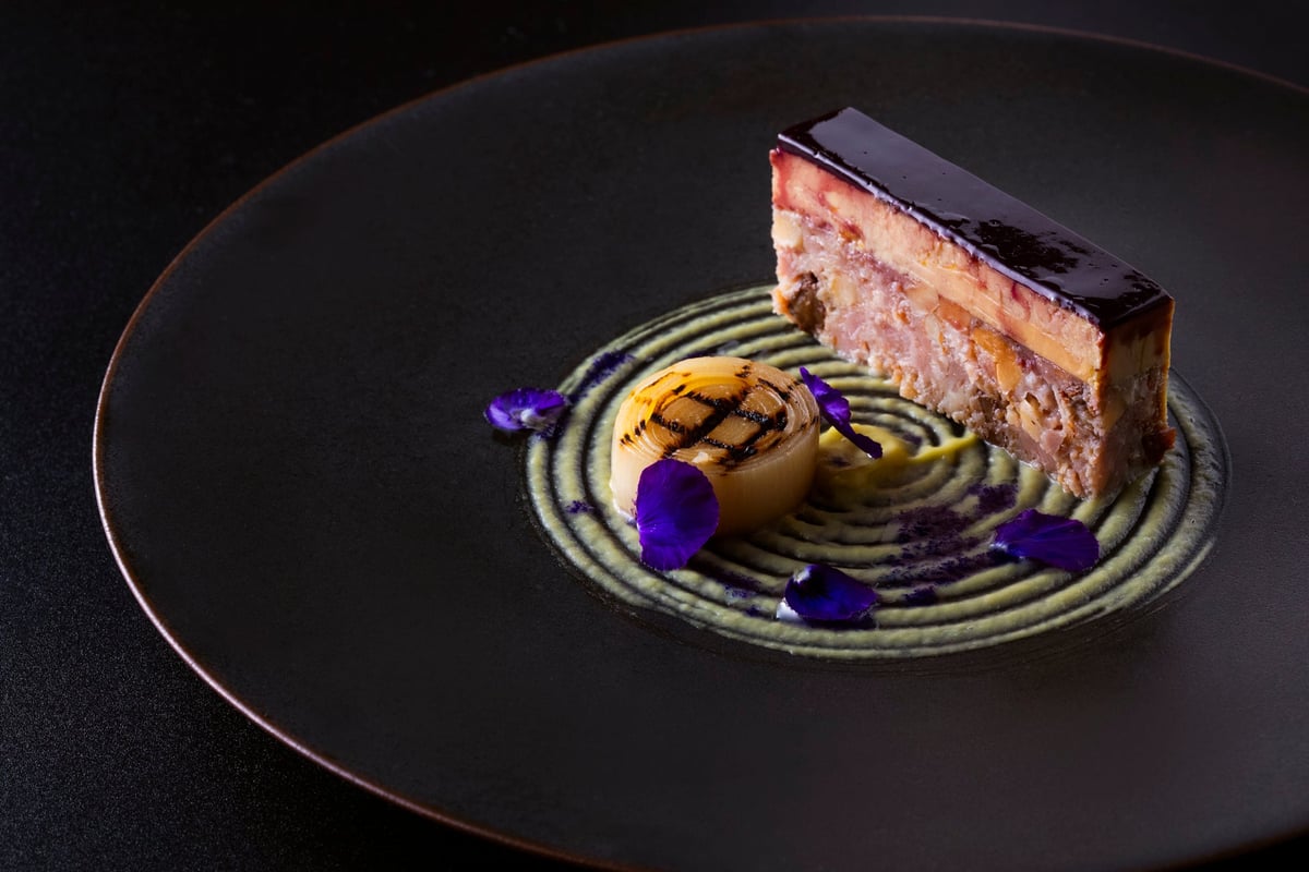 Duck Foie Gras Terrine with Leek and Red Port Wine