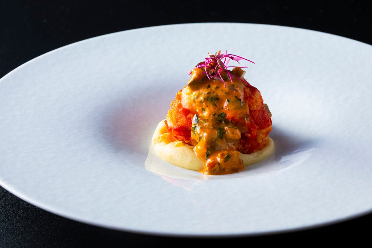 Lobster Fritters with Bascasse Sauce