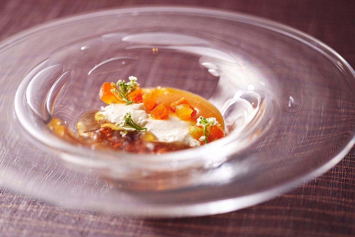 Persimmon and Osmanthus Jelly *Please note this is an image. Actual menu items may differ.