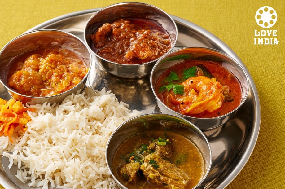 ＜LOVE INDIA＞Thali ¥3,850 (tax included) for one person, available from August 19 to August 21.