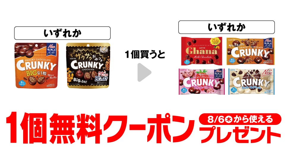 Lotte Crunky Big Pouch / Lotte Zaku Zaku Yamikutsu Crunky Big Pouch