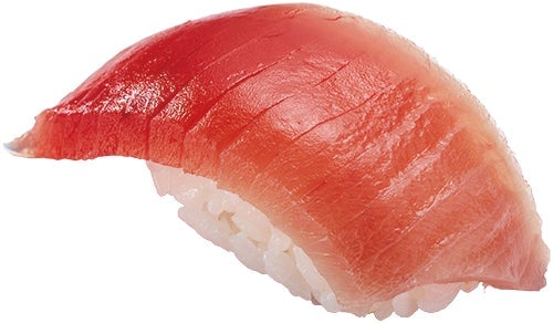 One piece of large cut toro bincho tuna costs ¥100 (tax included ¥110).