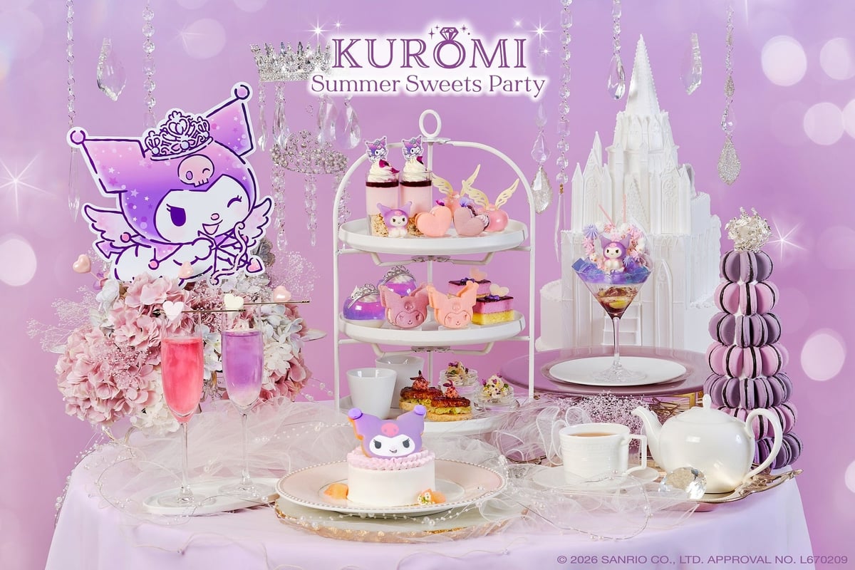 ▲Afternoon tea with optional Kuromi marshmallows, special desserts (2 types), and special drinks (2 types)