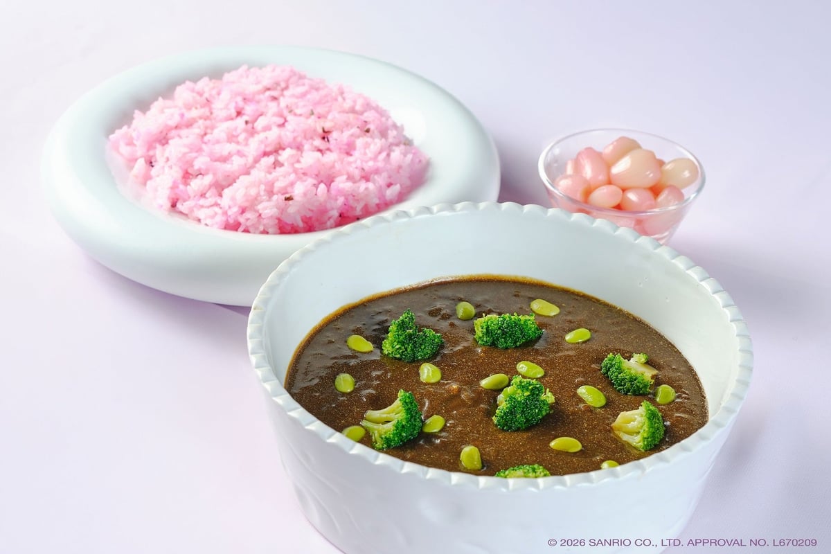 Black Curry Special - Love Pink Rice with Pickled Shallots, Kuromi's Favorite"