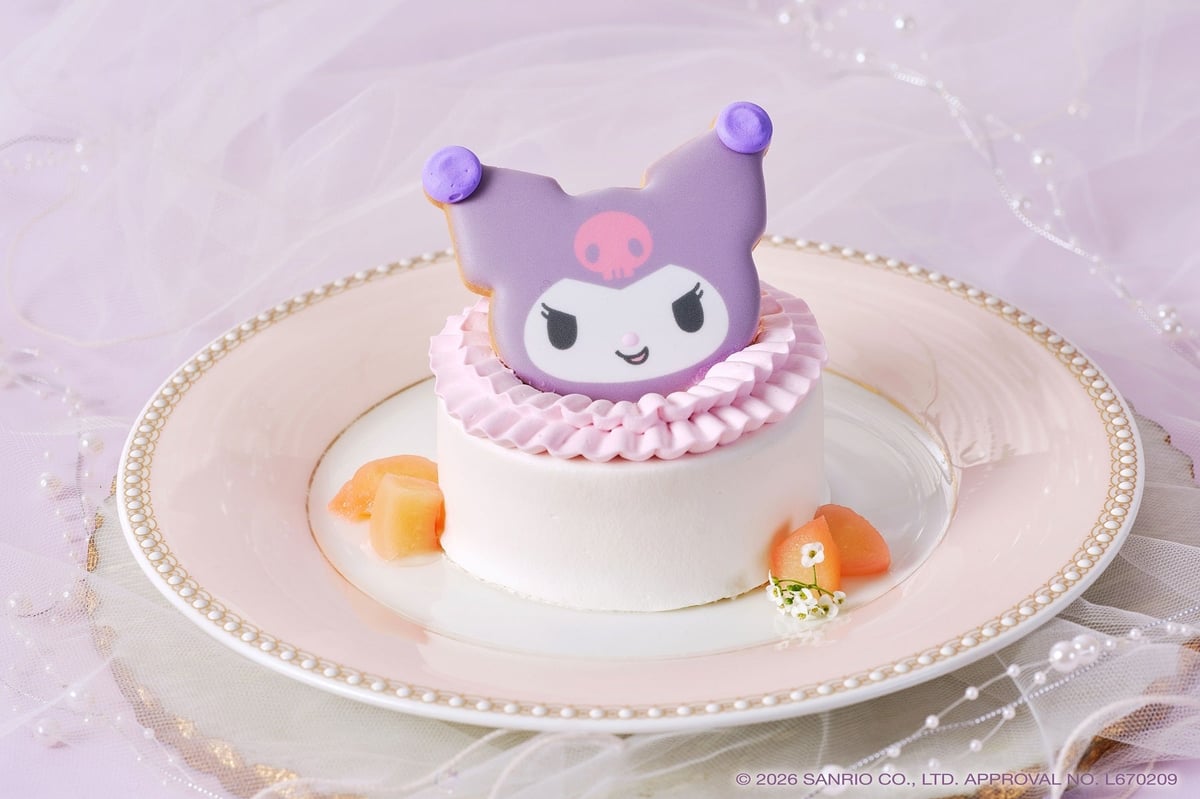 Kuromi's White Peach Shortcake - Enchanting Lavender Color (10cm diameter)