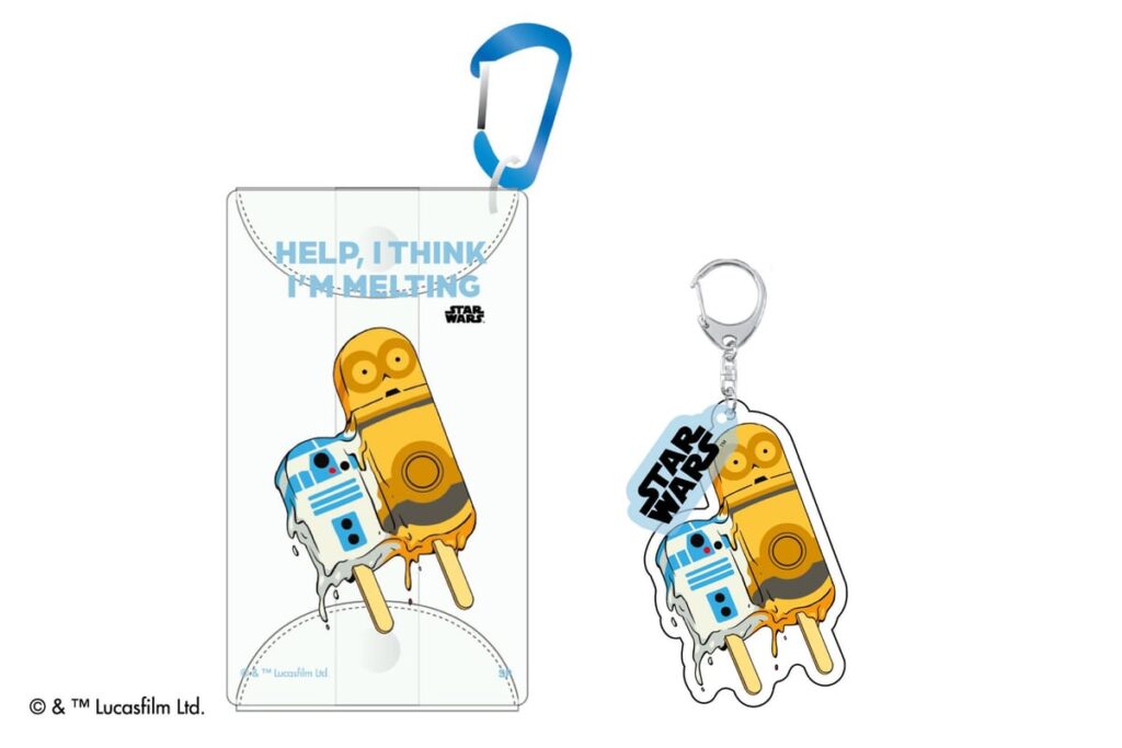 C-3PO & R2-D2 Ice Cream Vinyl Pouch and Acrylic Keychain — ¥1,100 each