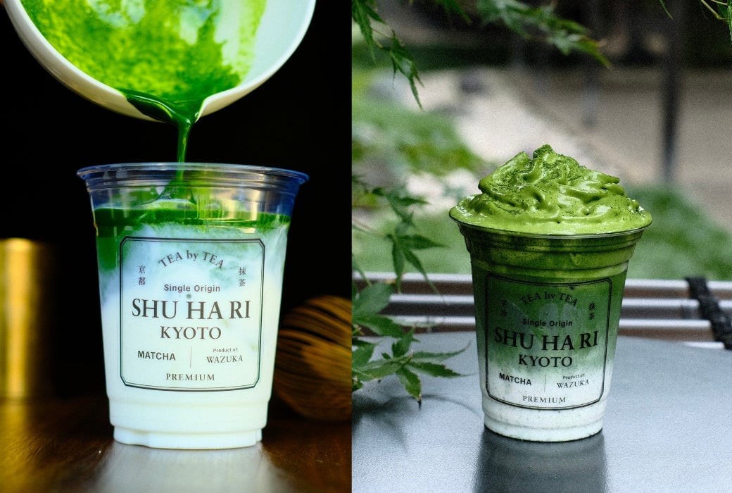 Kyoto SHUHARI KYOTO Single-origin Matcha Latte (1 cup) ¥821, Uji Matcha Espuma Latte (1 cup) ¥1,201 (eat-in only)