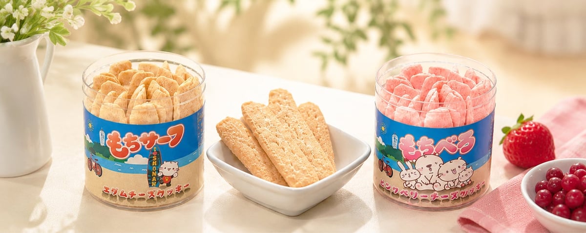 Image 15 The original Edam cheese cookies "Mochi Surf" and "Mochi Bero" developed for this event. Emerging as new favorites from Fujisawa, Shonan, they captured many visitors' hearts.