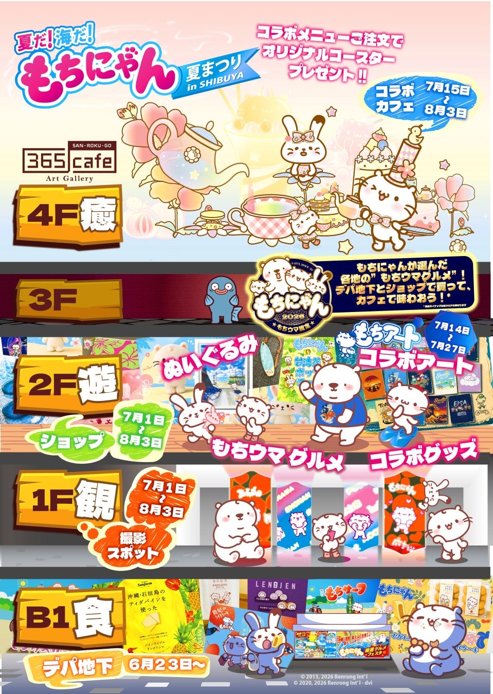 Image 17 Opportunities to meet Mochinyan throughout the building, from the depachika to the 4th floor "365cafe"!