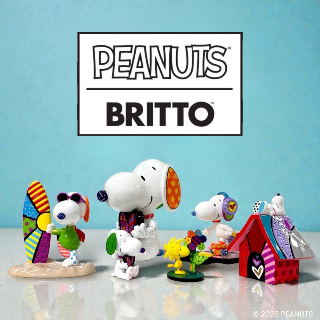 PEANUTS BRITTO Series features a big-sized art piece that becomes the main attraction in living rooms or entrances, priced at ¥27,060 (tax included). The collection also includes vibrant works perfect for summer displays or ocean-themed spaces, with pieces costing ¥16,170 (tax included). Expressed with lively stripes, these designs convey a sense of playfulness and speed, also priced at ¥16,170 (tax included). Reconstructed with colorful palettes, the artworks even depict Snoopy relaxing on the roof, priced at ¥12,760 (tax included). For easy collection, mini-sized versions are available, adding a splash of art to small spaces, priced at ¥5,500 (tax included). These can be displayed individually or as part of a set with Mini Snoopy and Heart, also priced at ¥5,500 (tax included).