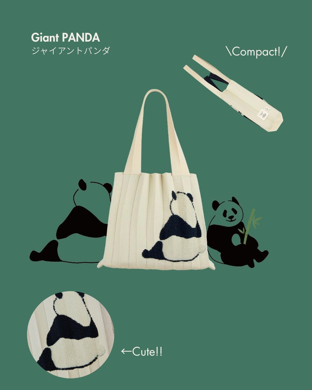 Rolling Panda 2-Way Shopper Bag