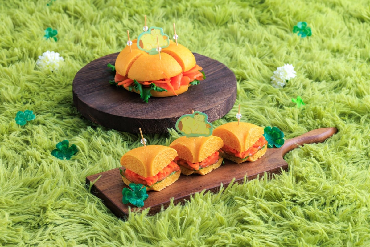 Carrot and Salmon Bagel Sandwich