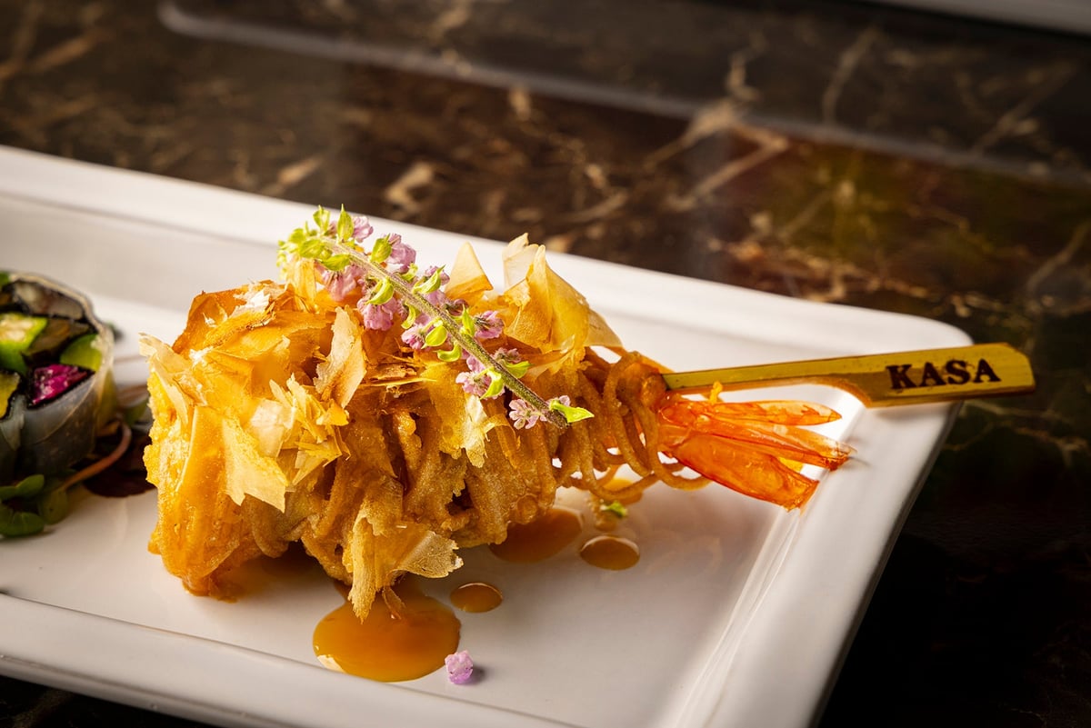 Organic soba shrimp roll