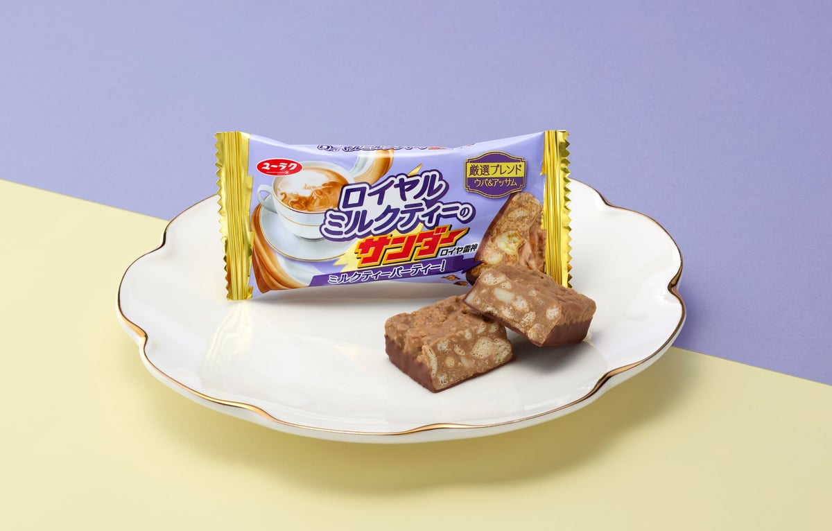 Yuraku Seika Launches Royal Milk Tea Thunder Chocolate Bar in Japan