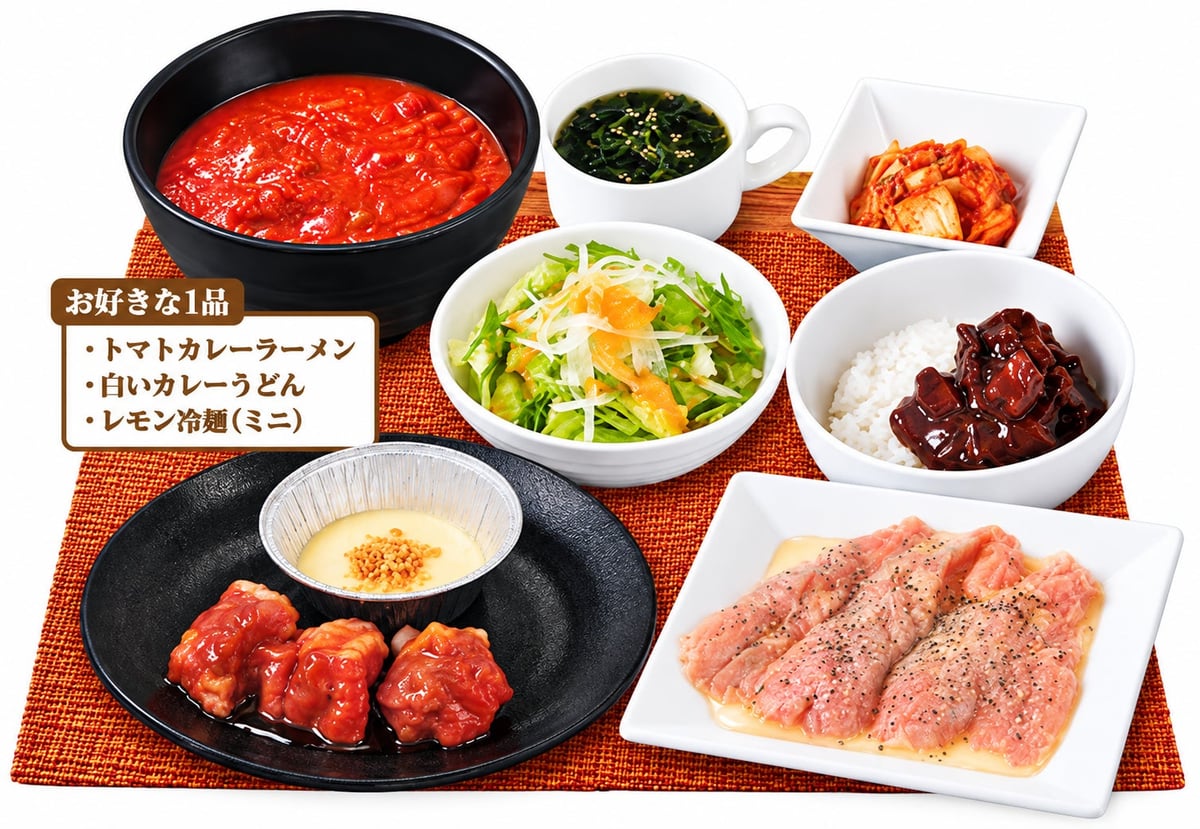 Introducing the Fair Lunch Set Meal - Backdooring: a decadent meal available for ¥999 (tax included ¥1,099). It satisfies your cravings with a truly indulgent experience. The set features a generous portion of meat, with options for 1.5 times the usual amount at ¥1,399 (tax included ¥1,539), and double the meat at ¥1,799 (tax included ¥1,979). Additionally, kids can enjoy all-you-can-eat for just ¥999 (tax included ¥1,099).