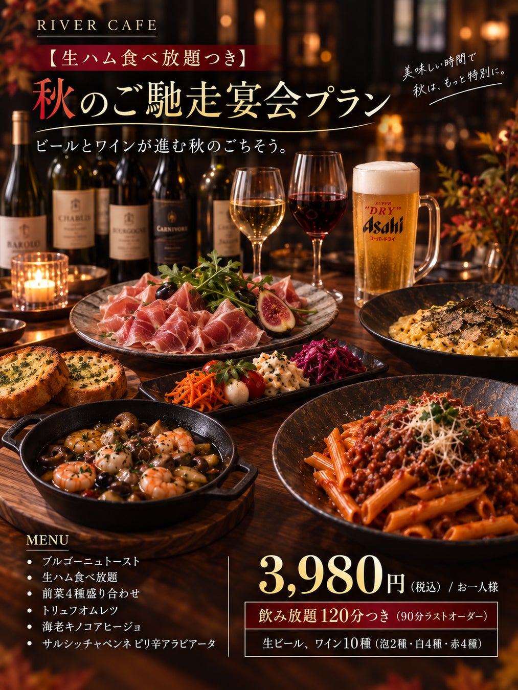 All-You-Can-Eat Prosciutto at Tenmabashi River Cafe in Osaka