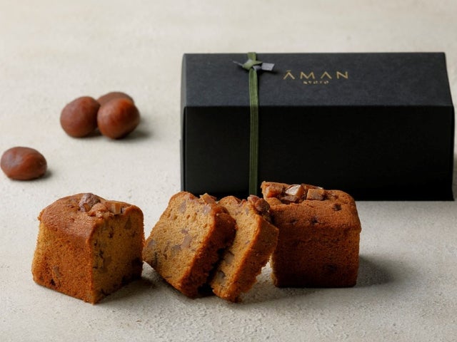 Seasonal Tamba Chestnut Mont Blanc and Pound Cake at Aman Kyoto, Japan