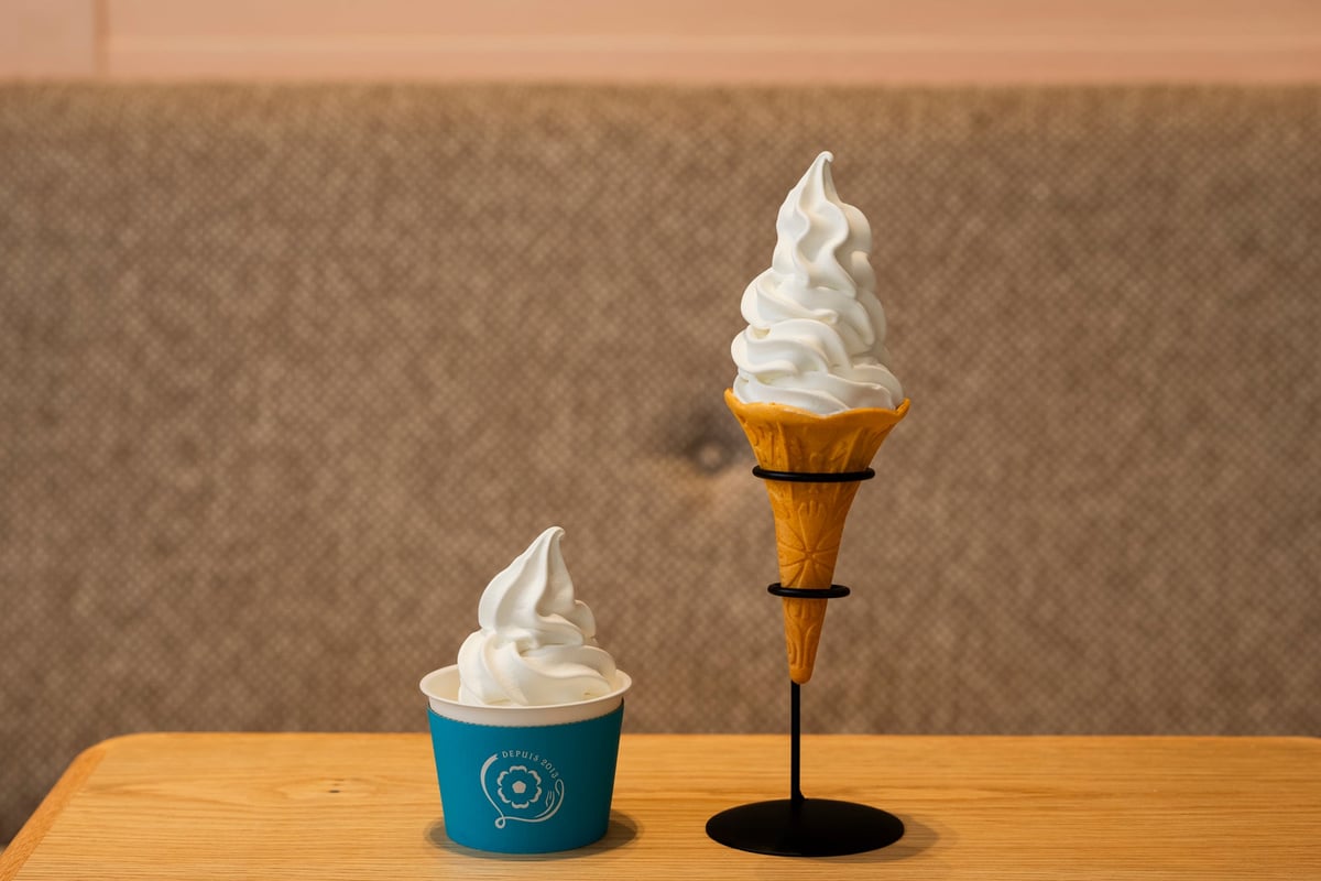 Soft serve ice cream made with fresh milk from the Nusske region — Cup or cone ¥650 (tax included) (takeout available)