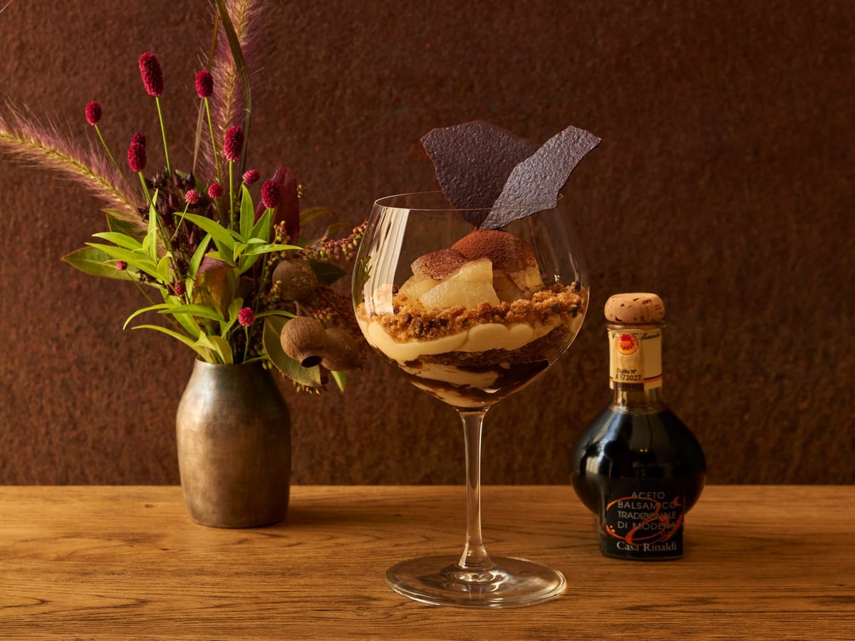 Autumn Seasonal Parfait at Hotel Grand Bach Tokyo Ginza Featuring Tiramisu and Pear