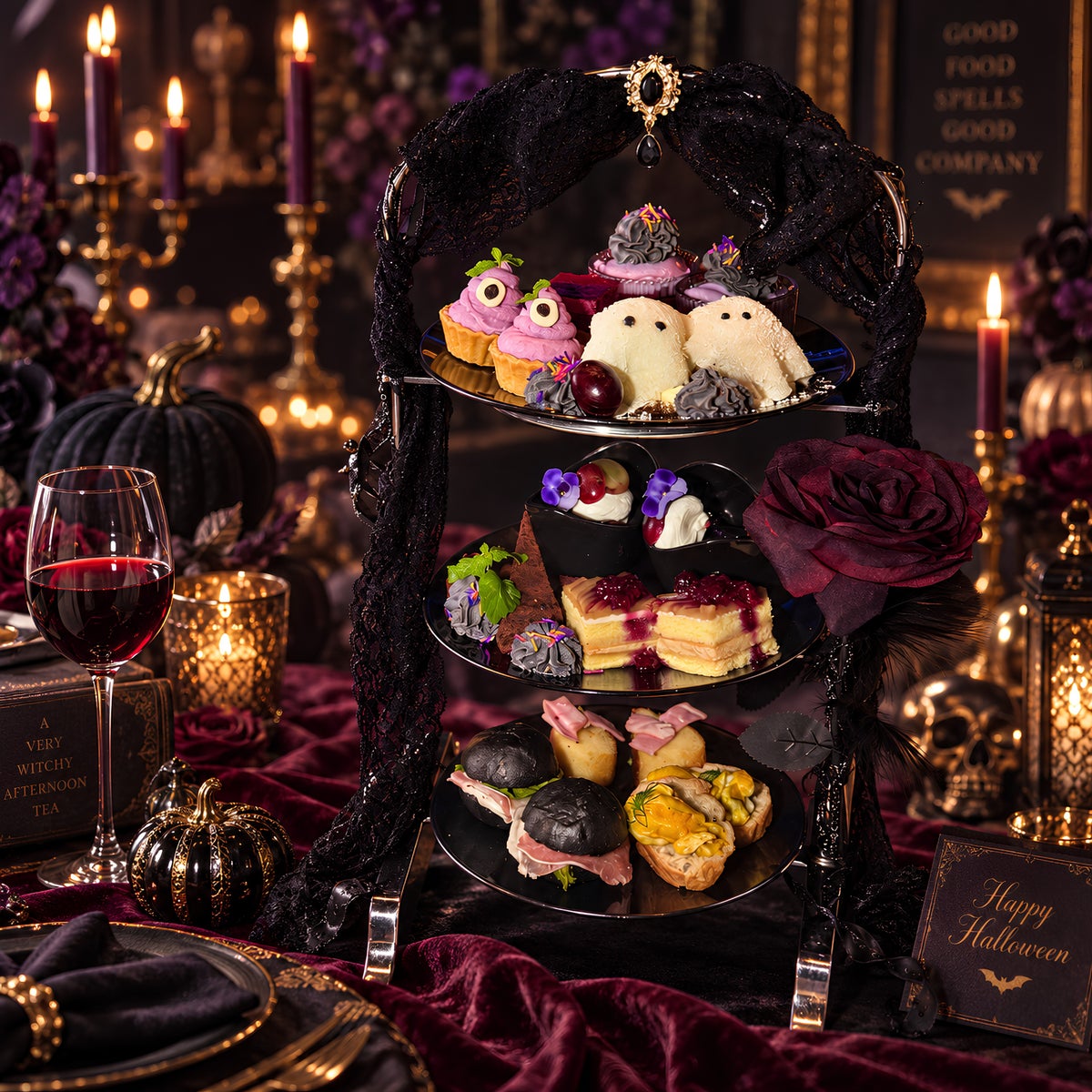 ¥3,500 BLACK ROSE HALLOWEEN Afternoon Tea at Shinjuku Lime, Tokyo