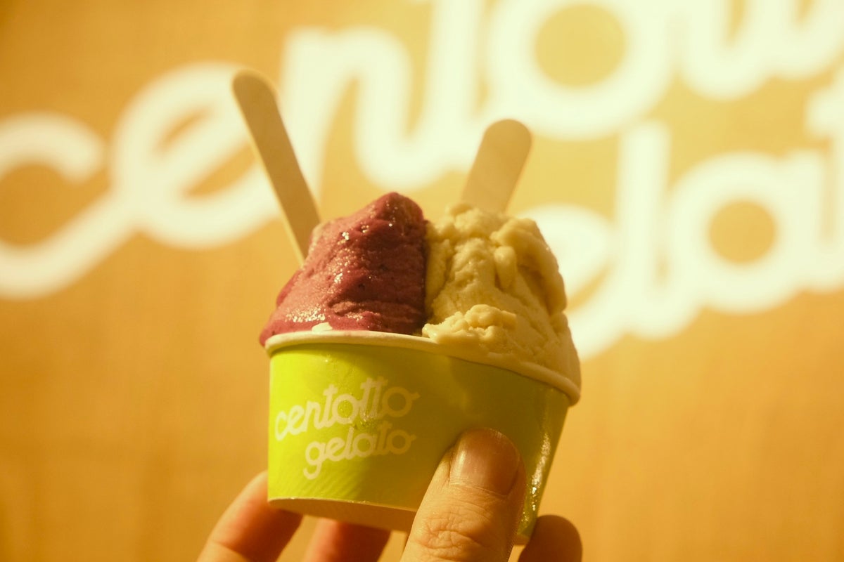 'Double' Choice of 2 Gelato Flavors from Chestnut, Kurohime Kogen Milk, Nagano Purple, Pumpkin, and Flower Beans — ¥750 (tax included)