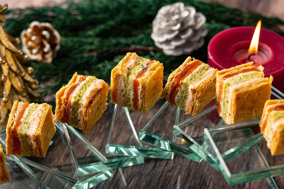 Salmon and dill mille-feuille