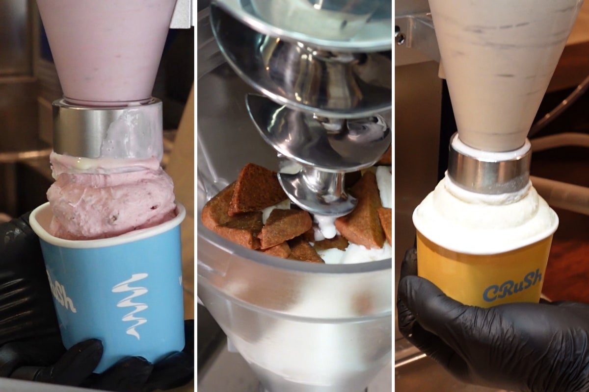 Choose your cookies and make a milk ice cream “CRUSH” on the spot. The flavor and texture of the ice cream change depending on the cookie.