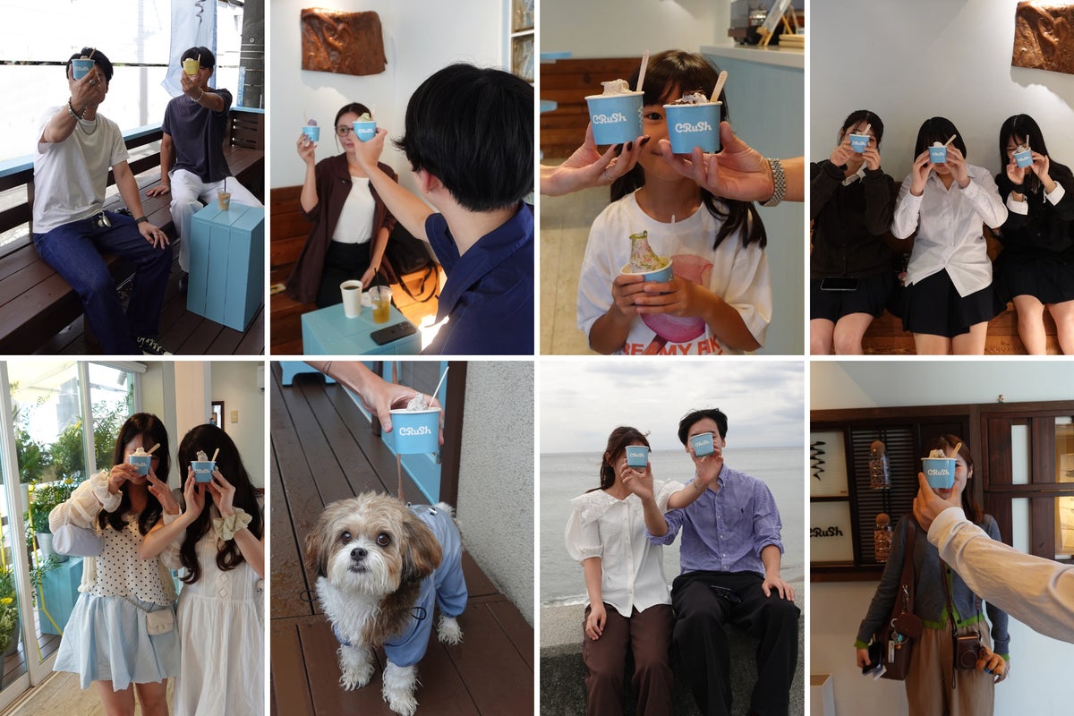Enjoy hiding the face of your “interested person” in a CRUSH cup and taking a photo — a fun activity that’s gradually becoming popular among customers.