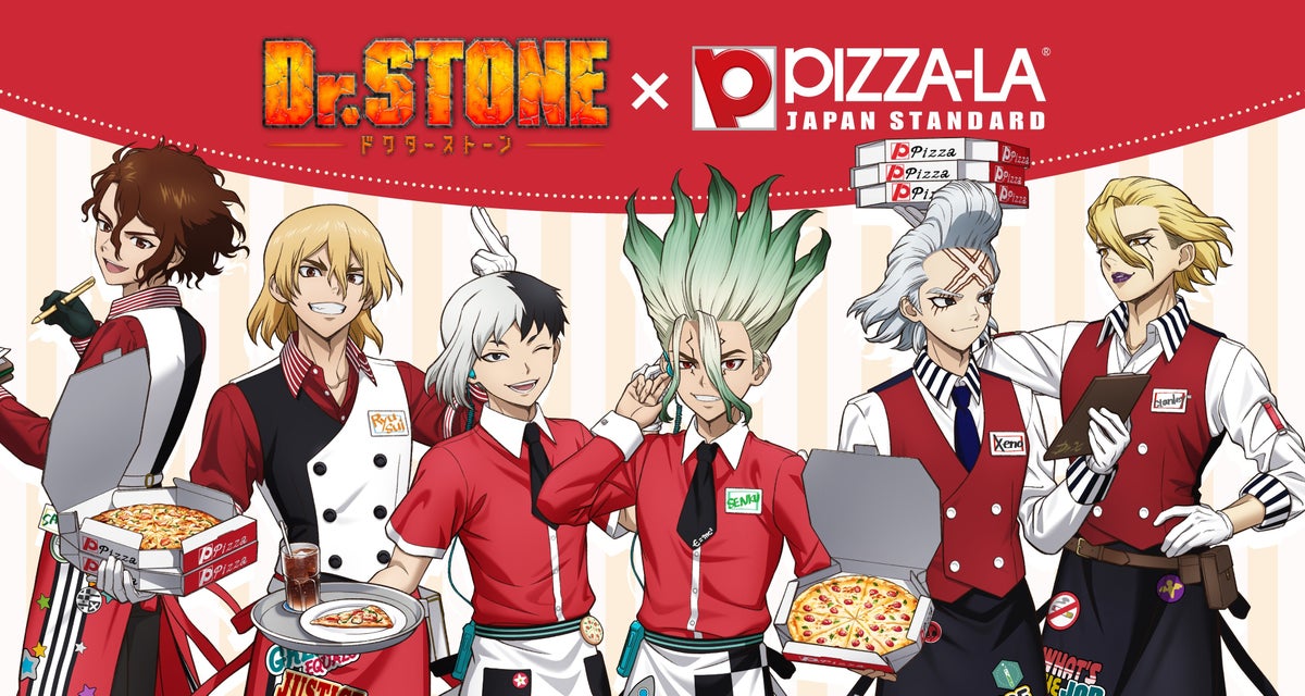 Dr.STONE x PIZZA-LA Collab Pizza Arrives in Tokyo with Anime Goods