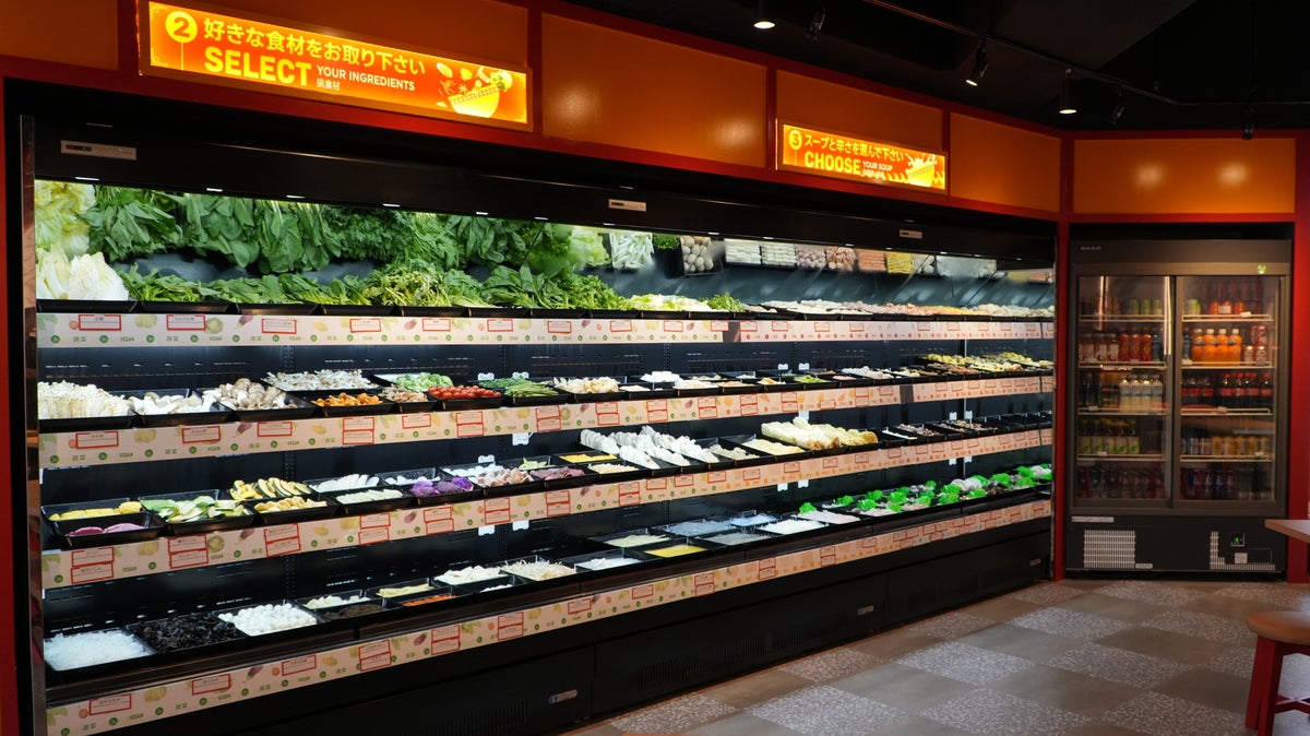 A showcase with over 100 ingredients available at all times.