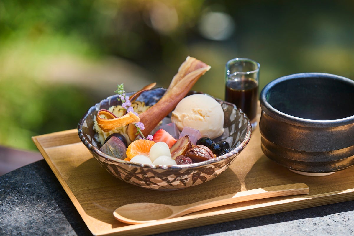 Sweet Potato Anmitsu at Kaedeju — ¥3,800 (tax included)