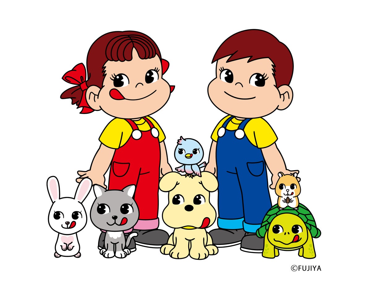 Peko-chan, Poko-chan, and Their Fun Friends: Peko-chan debuted in 1950 as a mascot doll at Fujiya Confectionery, and in 1951, she appeared on the Milky package together with Poko-chan. In 1995, a puppy character, a close friend of Peko-chan and Poko-chan, was introduced. Over about 30 years, new unique characters joined, and in January 2026, they debuted as 'Peko-chan, Poko-chan, and Their Fun Friends.'