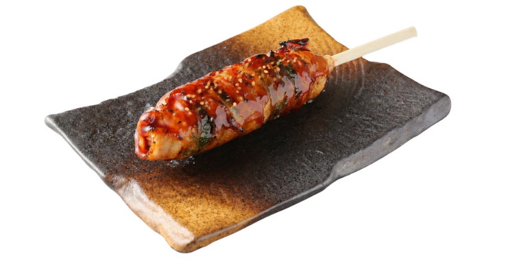 Meat-wrapped Rice Ball Stick — ¥396 (tax included).
