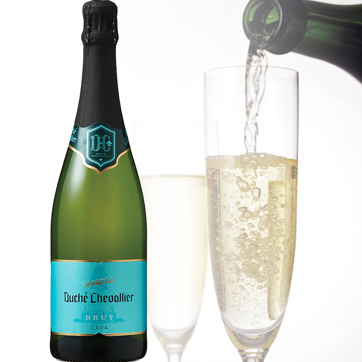 ◆Sparkling Wine Douche Chevalier Brut Glass ¥630 (tax included) — A sparkling wine made using traditional bottle fermentation methods similar to champagne, produced by Vinidel S in Catalonia, Spain.
