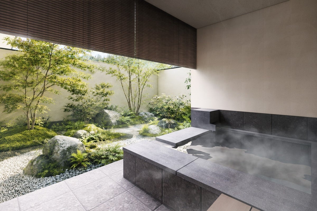Open-air bath in the guest room
