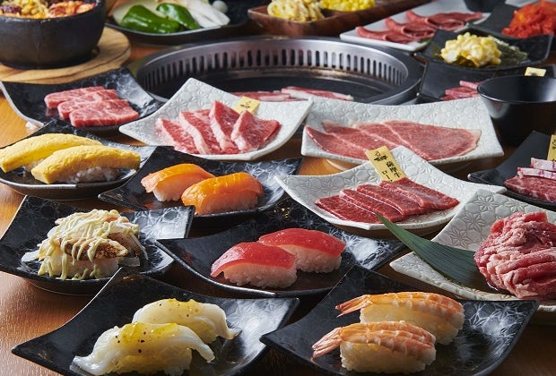 All-you-can-eat yakiniku and sushi