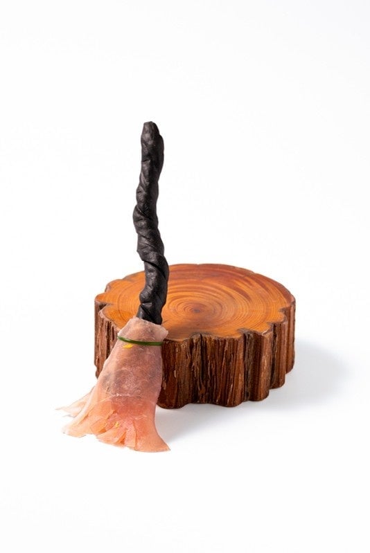 Witch's Broom: Prosciutto and Bamboo Charcoal Grissini
