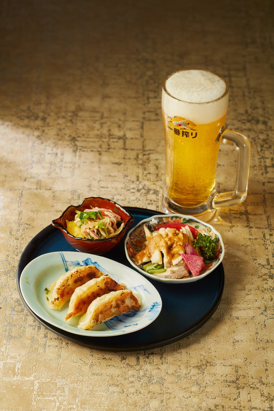 【Store Limited】 Gyoza Set with Three Appetizers — ¥1,480 (tax included)