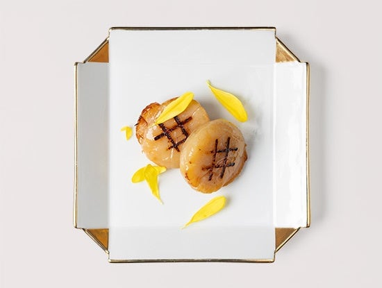 Scallops grilled with special miso marinade