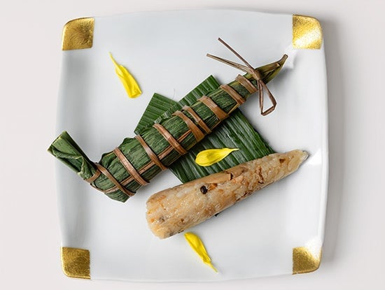 Shinshu matsutake mushrooms and Sanadamaru chima rice cake