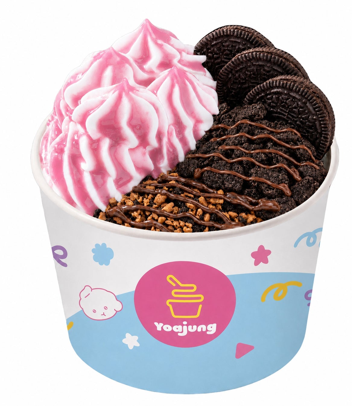 YOAJUNG Taehyun PICK is a menu with Paris Choco strawberry milk, Oreo cookies, Oreo crunch, chocolate cookie crunch, and chocolate sauce, rich in flavor and texture.