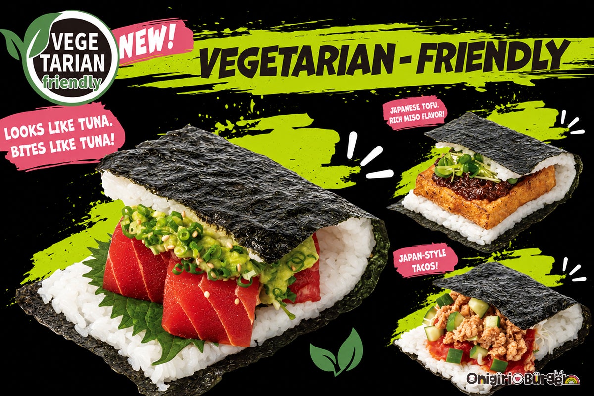 OnigiriBurger Debuts 3 Vegetarian-Friendly Onigiri Burgers at Kansai Airport, Japan