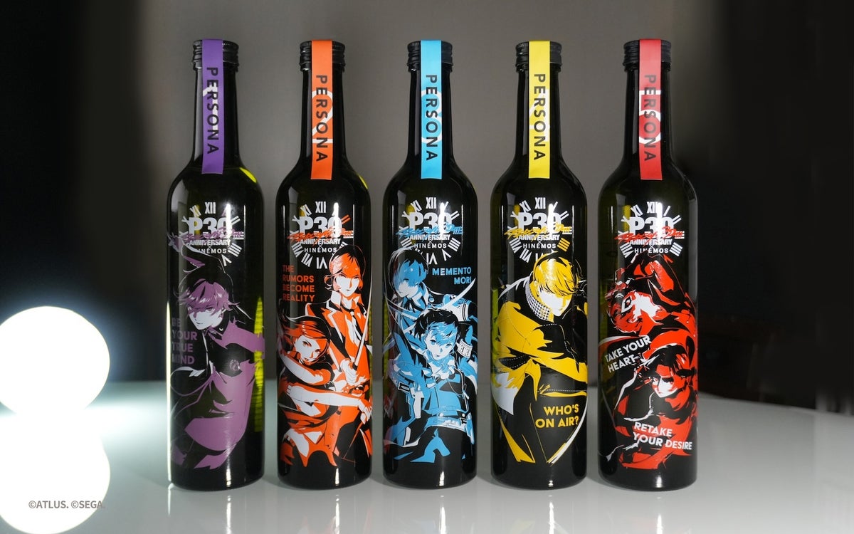 Persona x HINEMOS Launch 30th Anniversary Sake Collab Bottles in Japan
