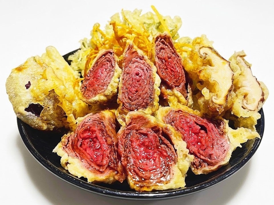 Ginza Sanyoshi's Kuroge Wagyu (Katasankaku) Rare Tempura Donburi