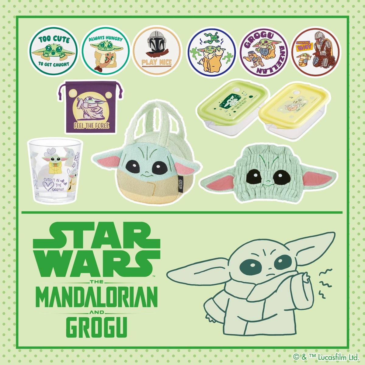 Skater Launches Star Wars Mandalorian & Grogu Items at JR Kyoto Isetan from ¥660