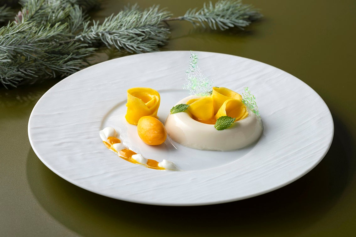 Blancmange with Saikyo Miso and Mango Combination