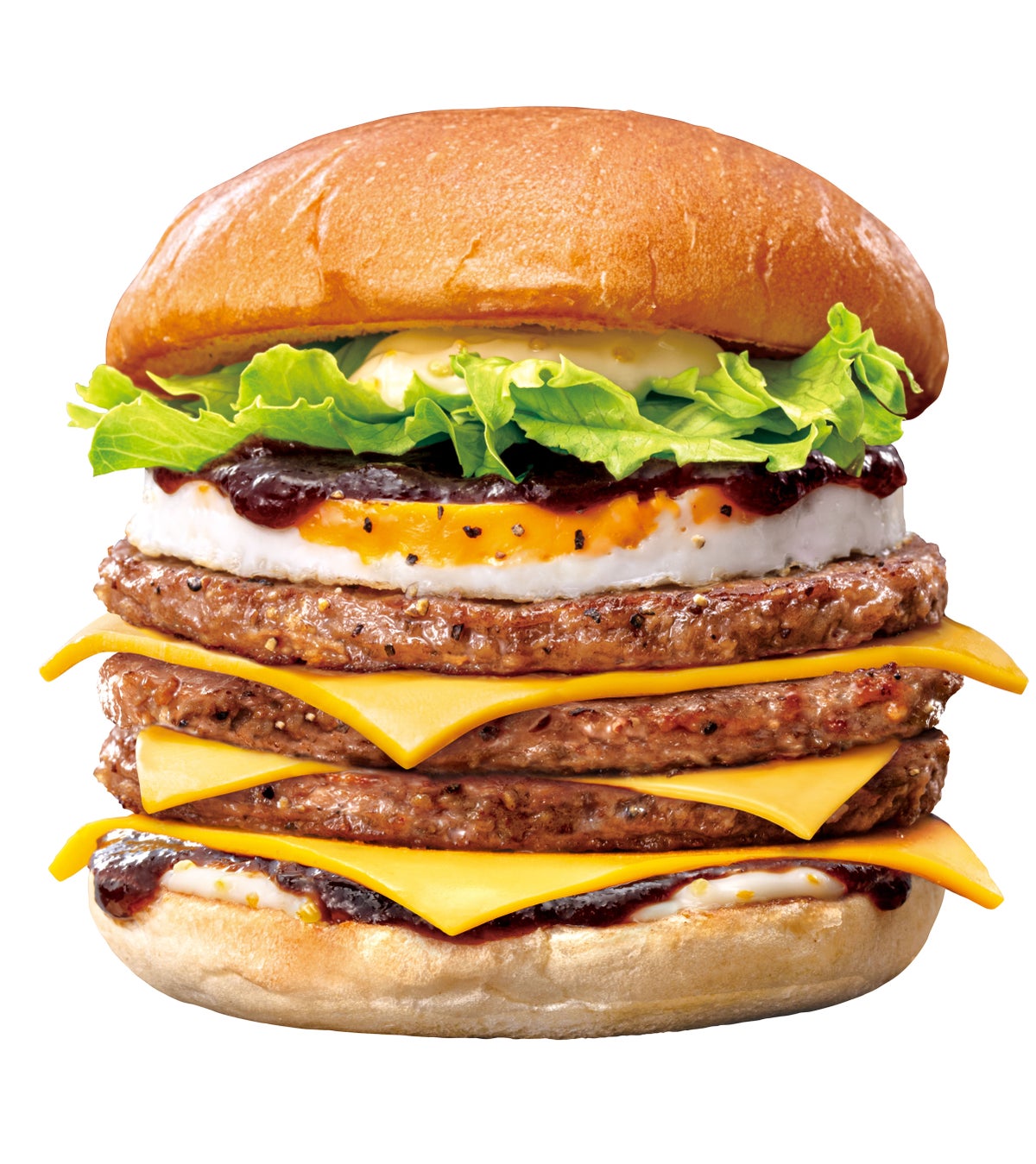 ¥870 Triple Tsukimi Cheese Burger Arrives at Zetteria Across Japan